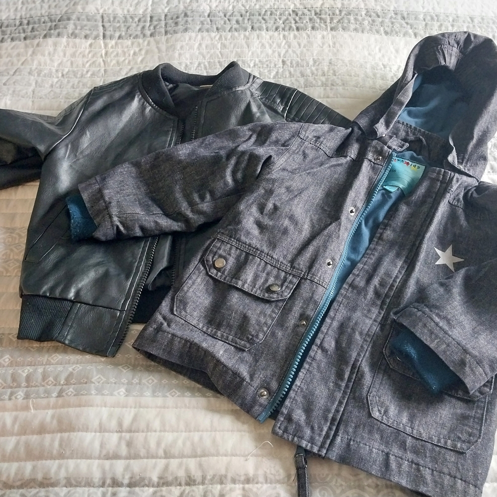 Kids Hooded Grey Jacket with Star Detail
